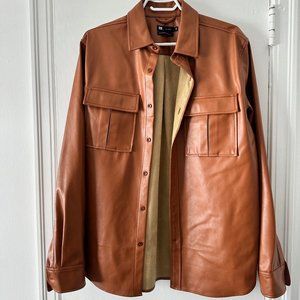 Brand New Tan Pleather Overshirt